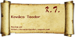 Kovács Teodor névjegykártya