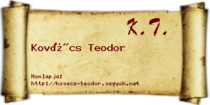 Kovács Teodor névjegykártya