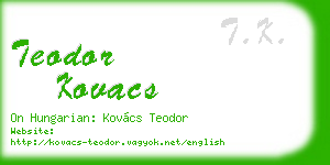 teodor kovacs business card
